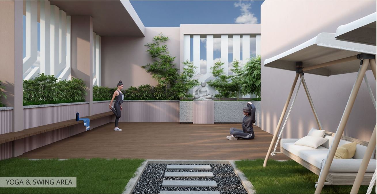 Open Yoga and Swing Area at Balaji Serenity . Vinay Nagar . Arihant Associates . Mira Road East.