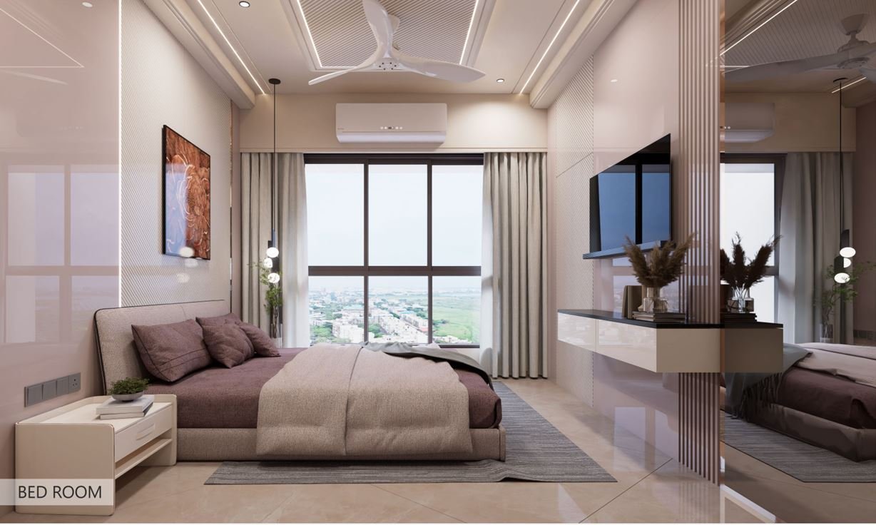 Modern Bedroom at Balaji Serenity . Vinay Nagar . Arihant Associates . Mira Road East.