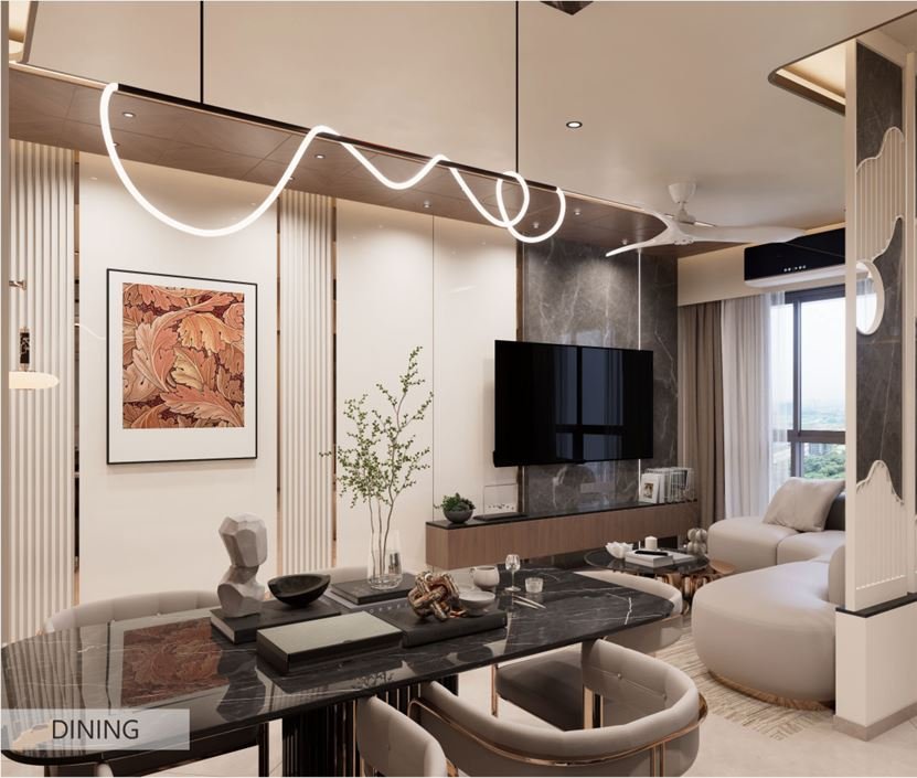 Dining Area at Balaji Serenity . Vinay Nagar . Arihant Associates . Mira Road East.