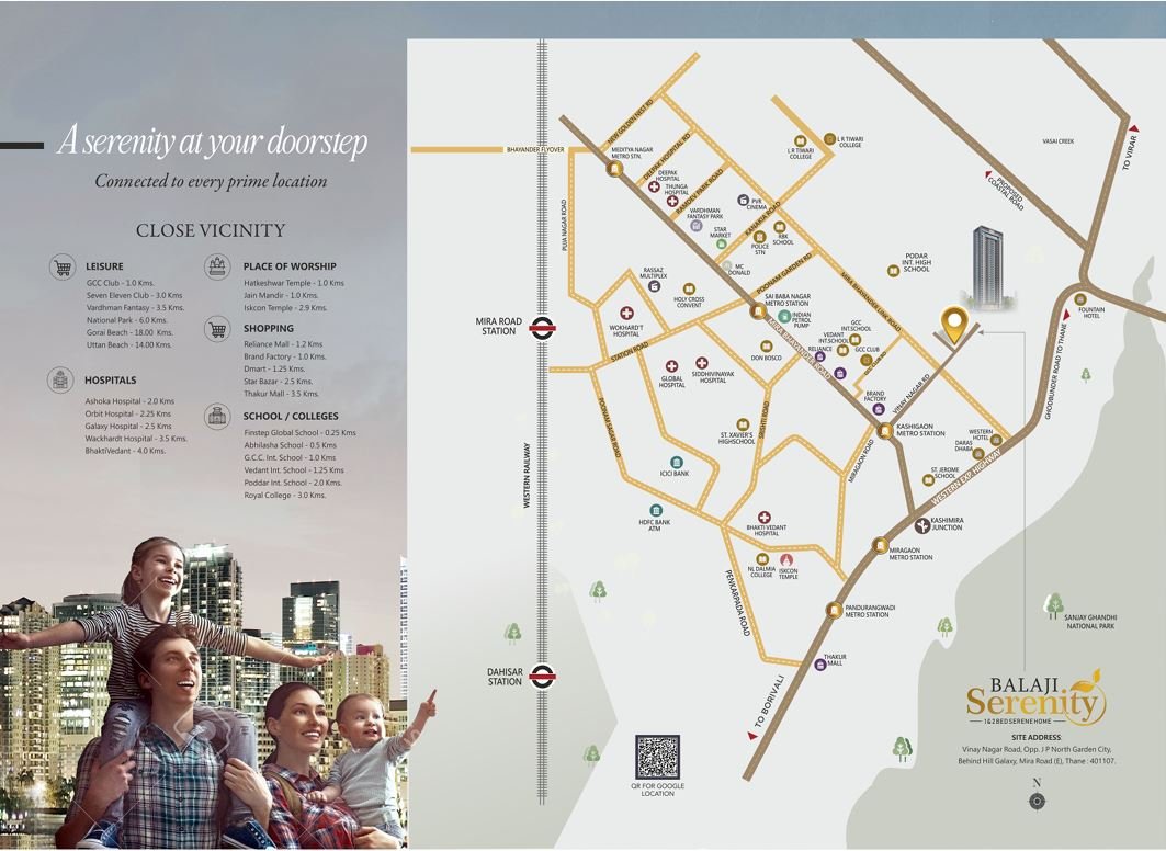 Location Map of Balaji Serenity . Vinay Nagar . Arihant Associates . Mira Road East.